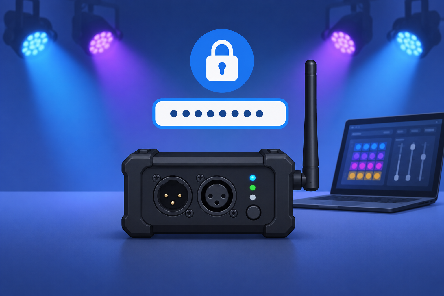 What is the password for the ADJ My DMX Go?